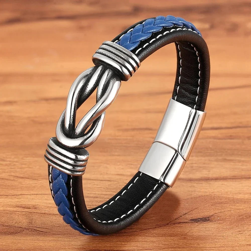 Unisex Lederarmband mit ewigem Liebesknoten