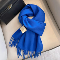 Unisex schmaler Wollschal - einfarbig, warm und weich