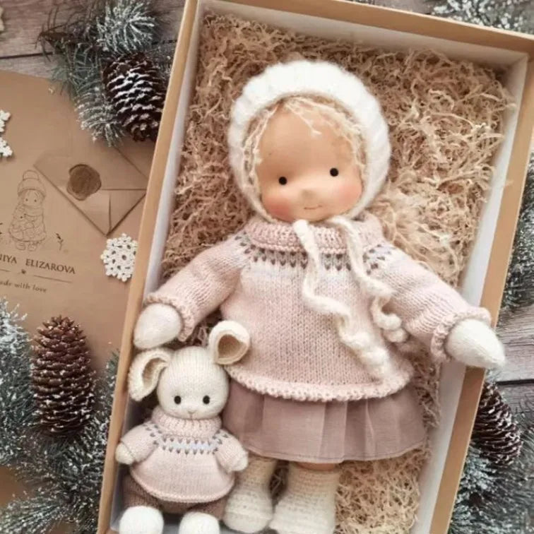 Unisex handgefertigte Waldorf-inspirierte Plüschpuppe