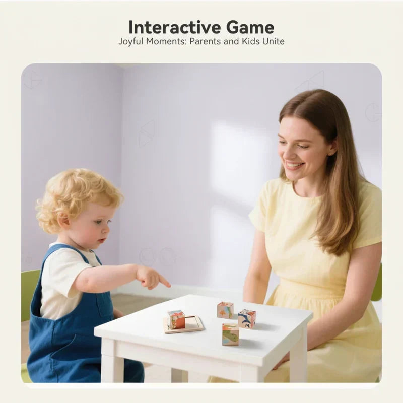 Unisex Montessori 6-in-1 Holz-Tierpuzzle