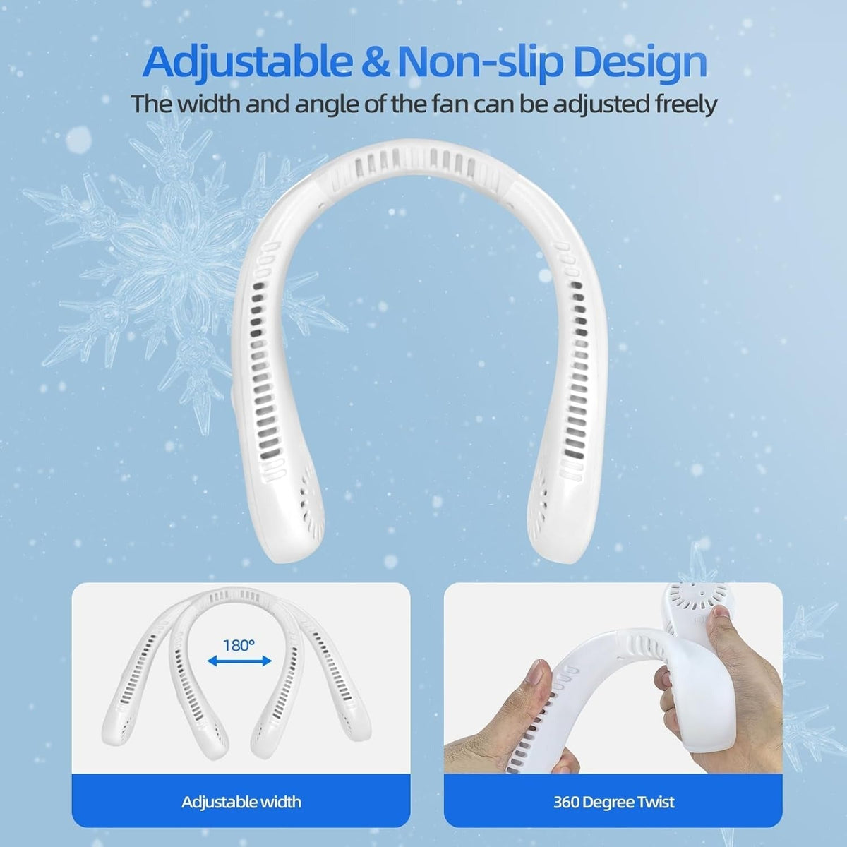 Unisex Nackenventilator mit 5 Geschwindigkeitsstufen – tragbar und flügellos