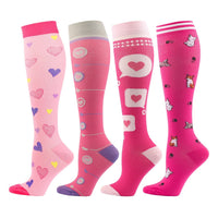 Unisex bunte Kompressionssocken (4 Paar)