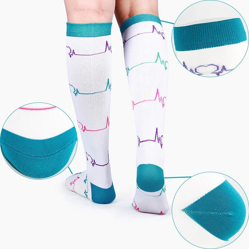 Unisex bunte Kompressionssocken (4 Paar)