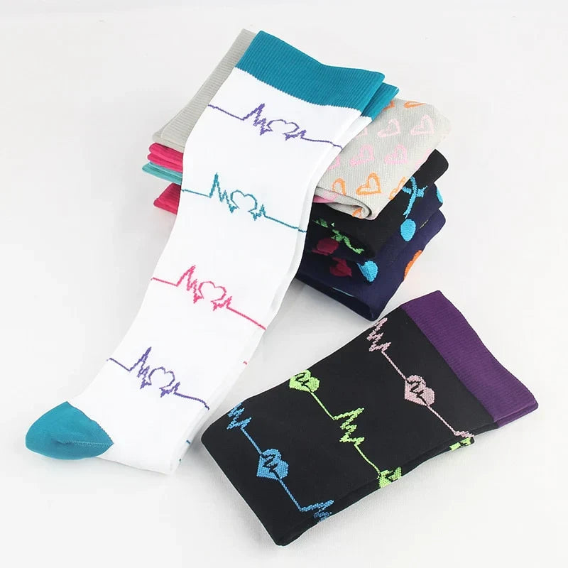 Unisex bunte Kompressionssocken (4 Paar)