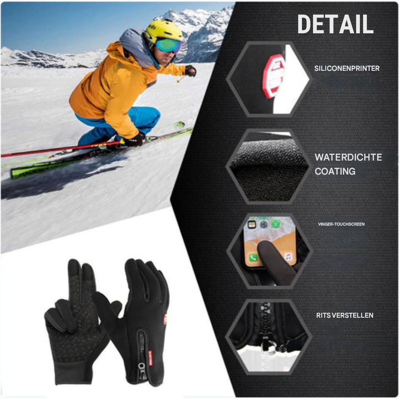 Unisex-Winterskihandschuhe mit Touchscreen-Funktion und Rutschfestigkeit