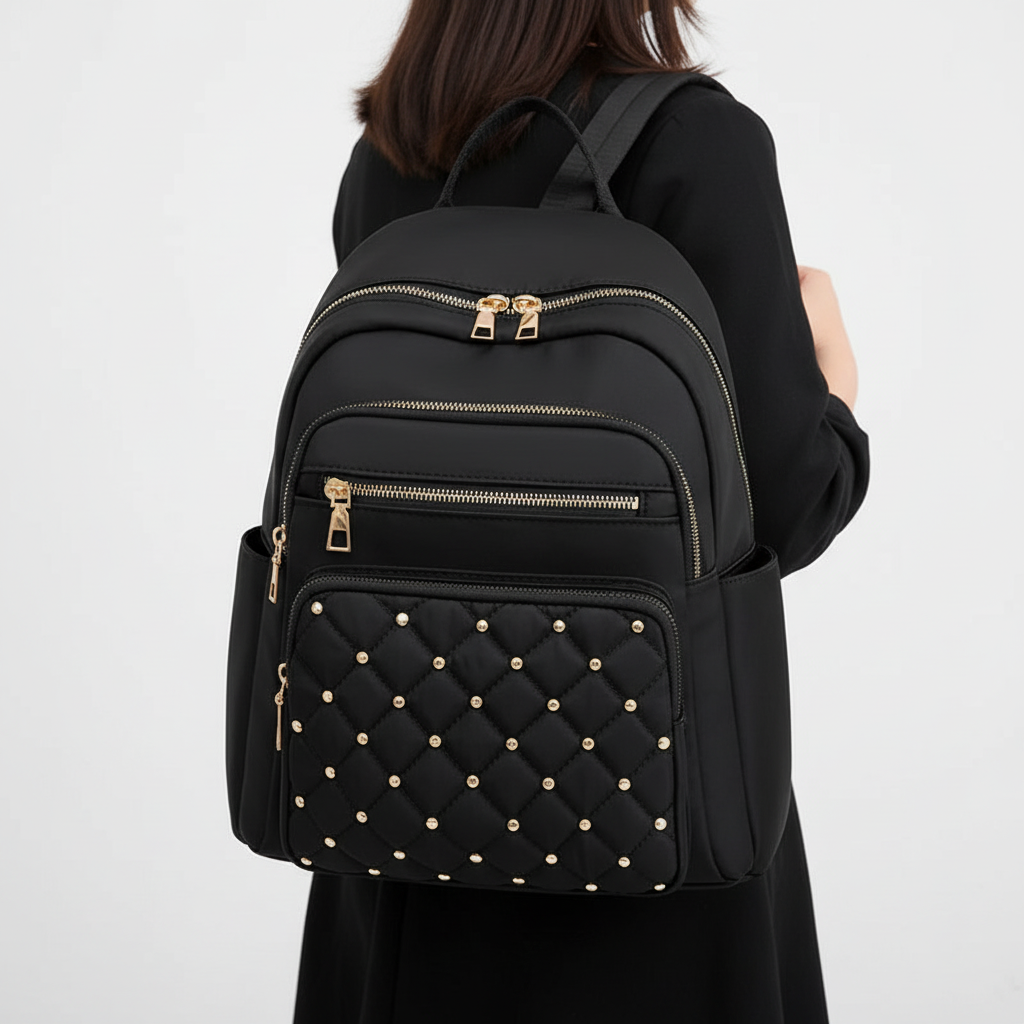 Unisex wasserdichter Nylon-Rucksack – Elegant und geräumig für den Alltag