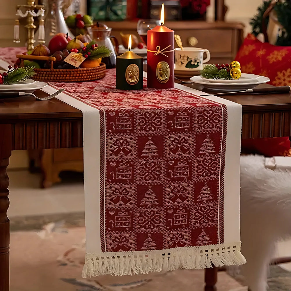 Festlicher Weihnachts-Tischläufer mit Elchmuster