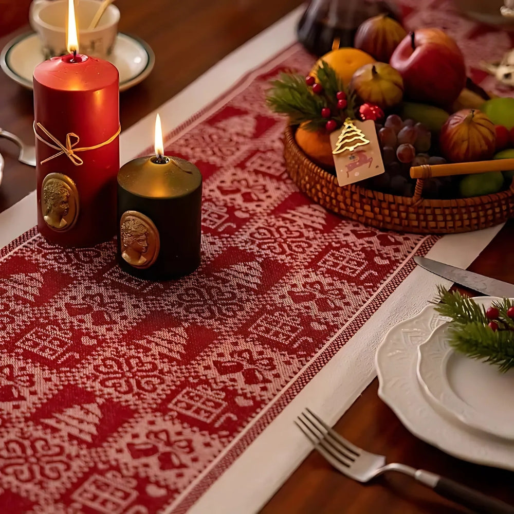 Festlicher Weihnachts-Tischläufer mit Elchmuster