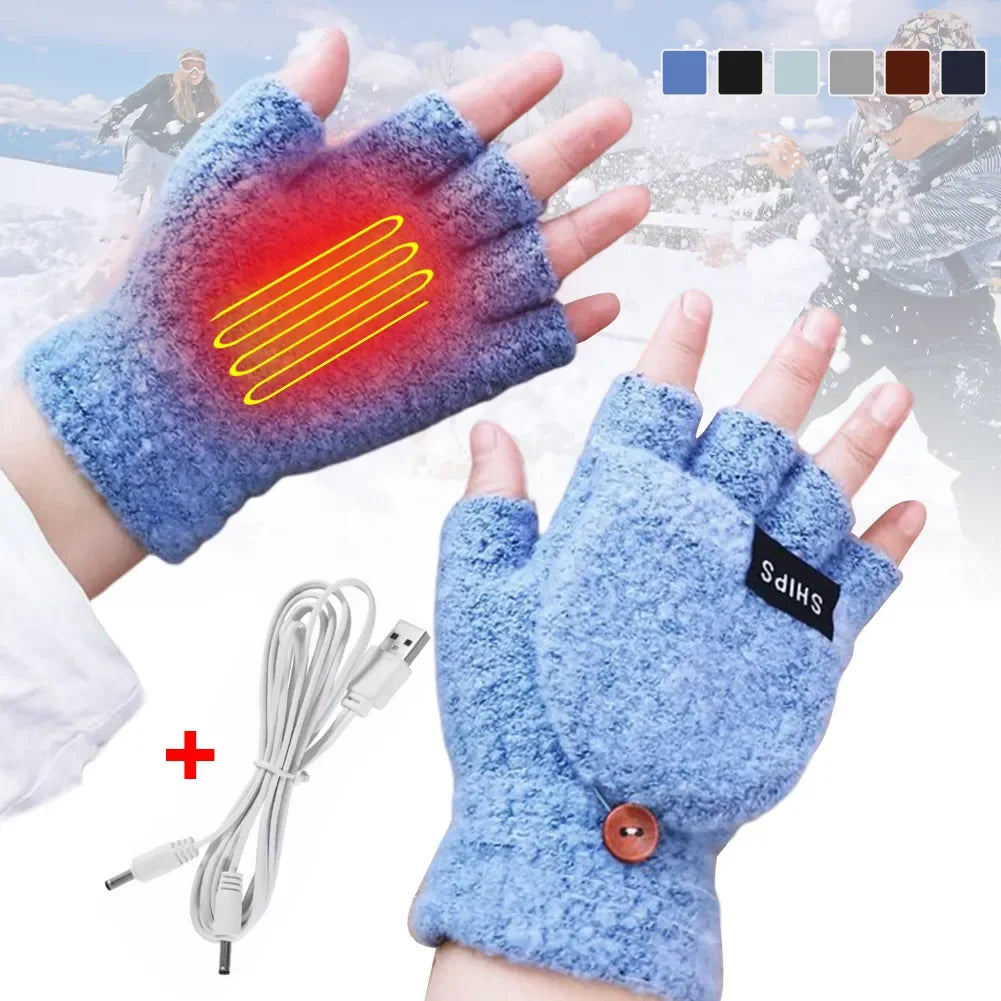 Über USB aufladbare beheizbare Handschuhe mit Wellenmuster
