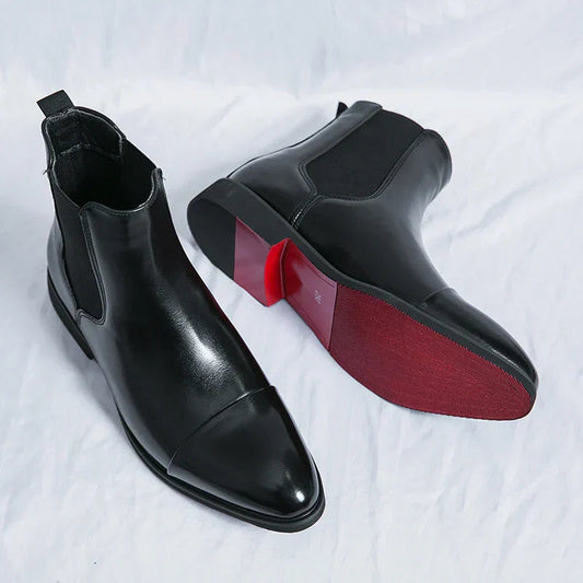 Chelsea-Stiefeletten aus echtem Leder für Damen und Herren – zeitloser Komfort – klassisches schwarzes Design