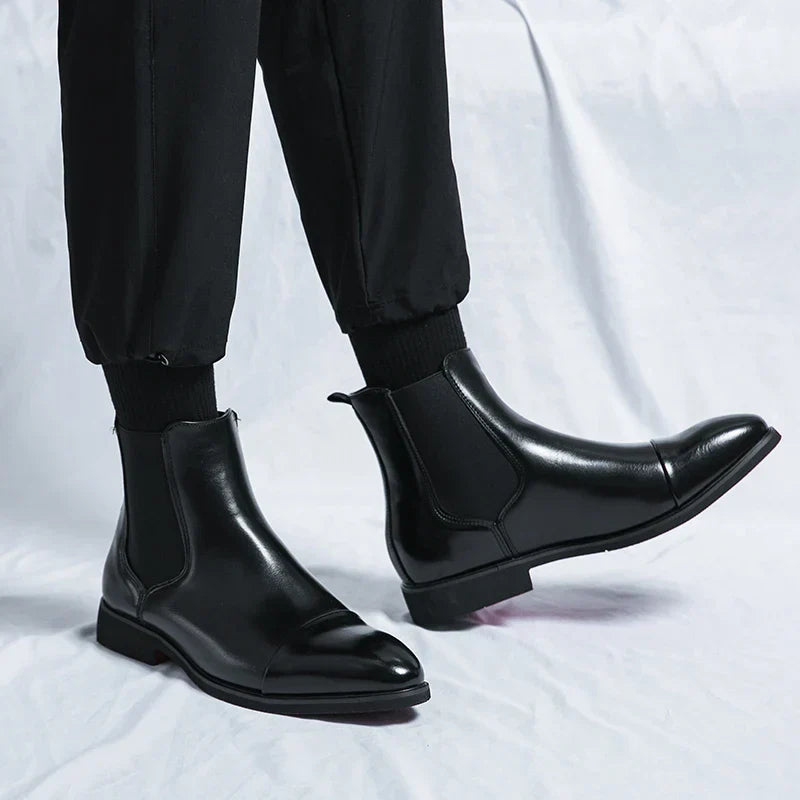 Chelsea-Stiefeletten aus echtem Leder für Damen und Herren – zeitloser Komfort – klassisches schwarzes Design