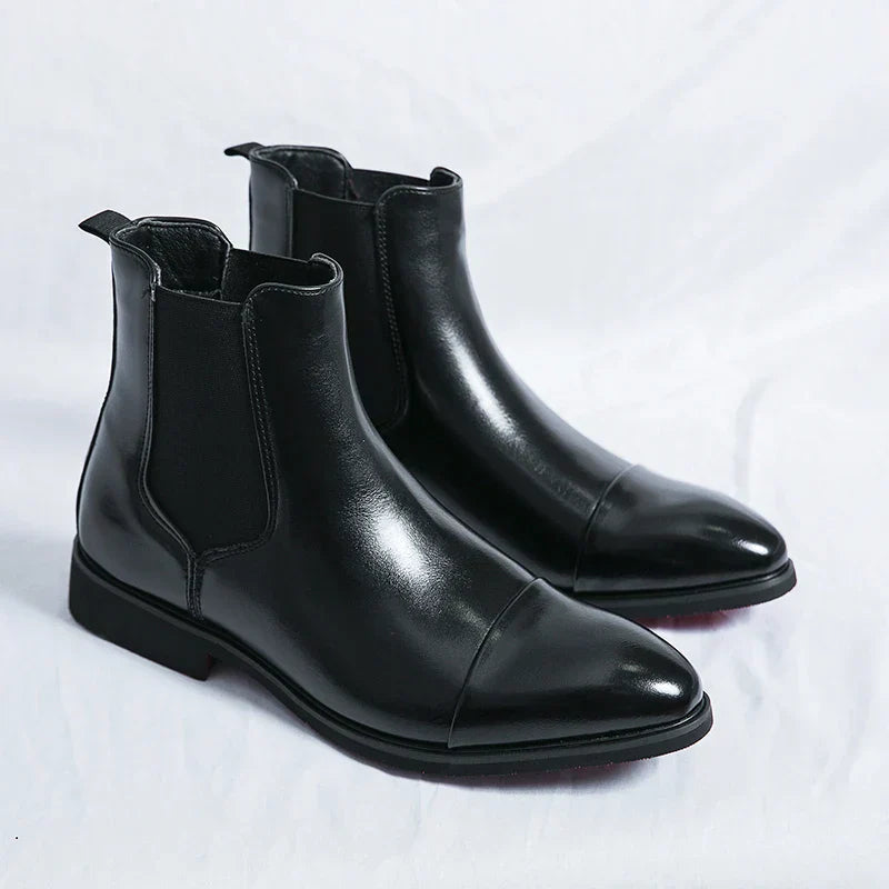 Chelsea-Stiefeletten aus echtem Leder für Damen und Herren – zeitloser Komfort – klassisches schwarzes Design