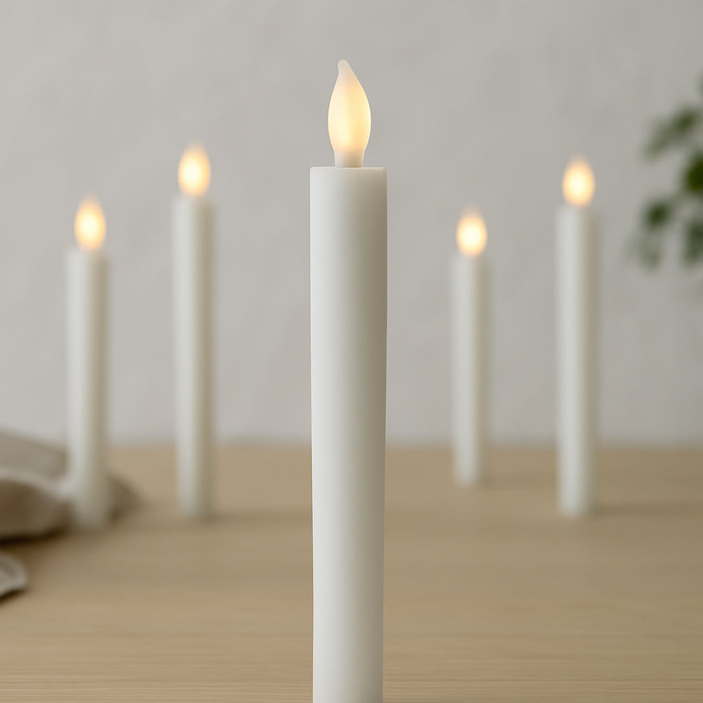 Echtwachs LED-Kerzen – 6 Stk. – 24,5 cm – mit Timer-Funktion