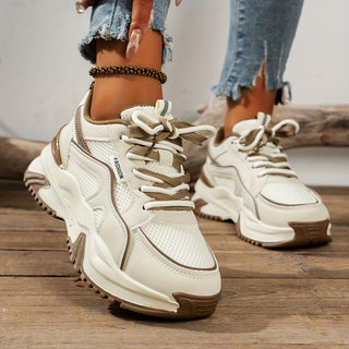 Damen-Plateausneaker mit dicker Sohle und Einsätzen