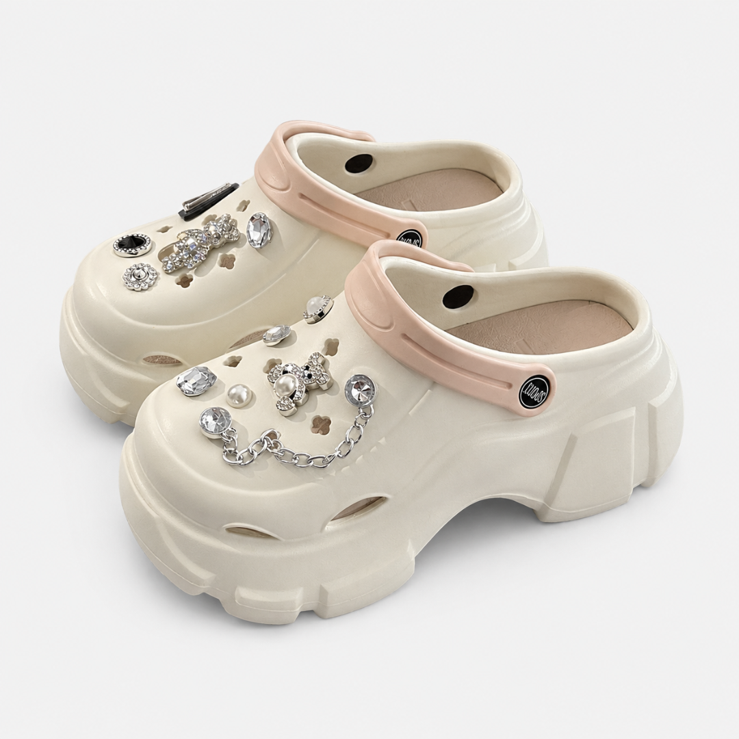 Sommer-Plateau-Clogs mit dicker Sohle