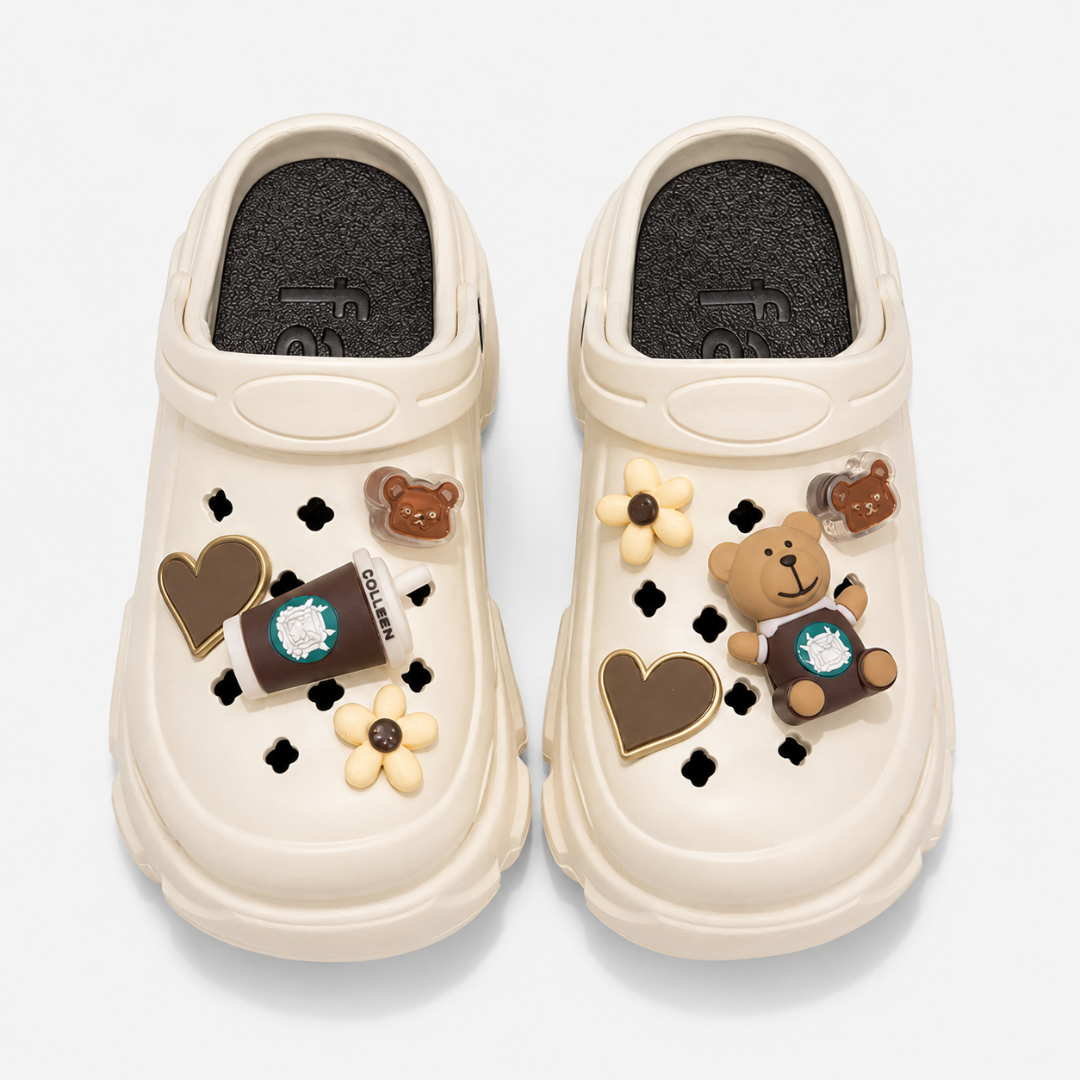 Sommer-Plateau-Clogs mit dicker Sohle
