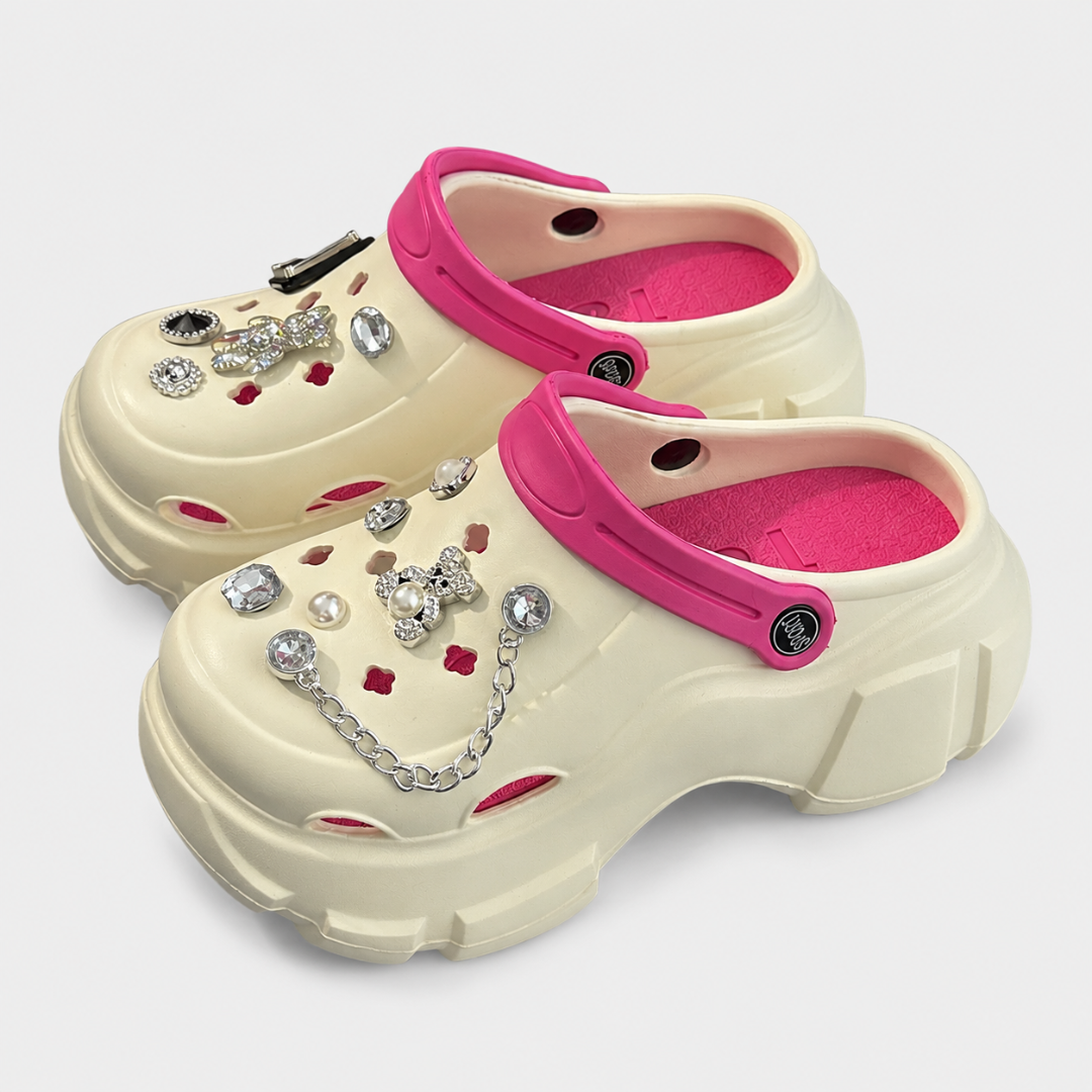 Sommer-Plateau-Clogs mit dicker Sohle