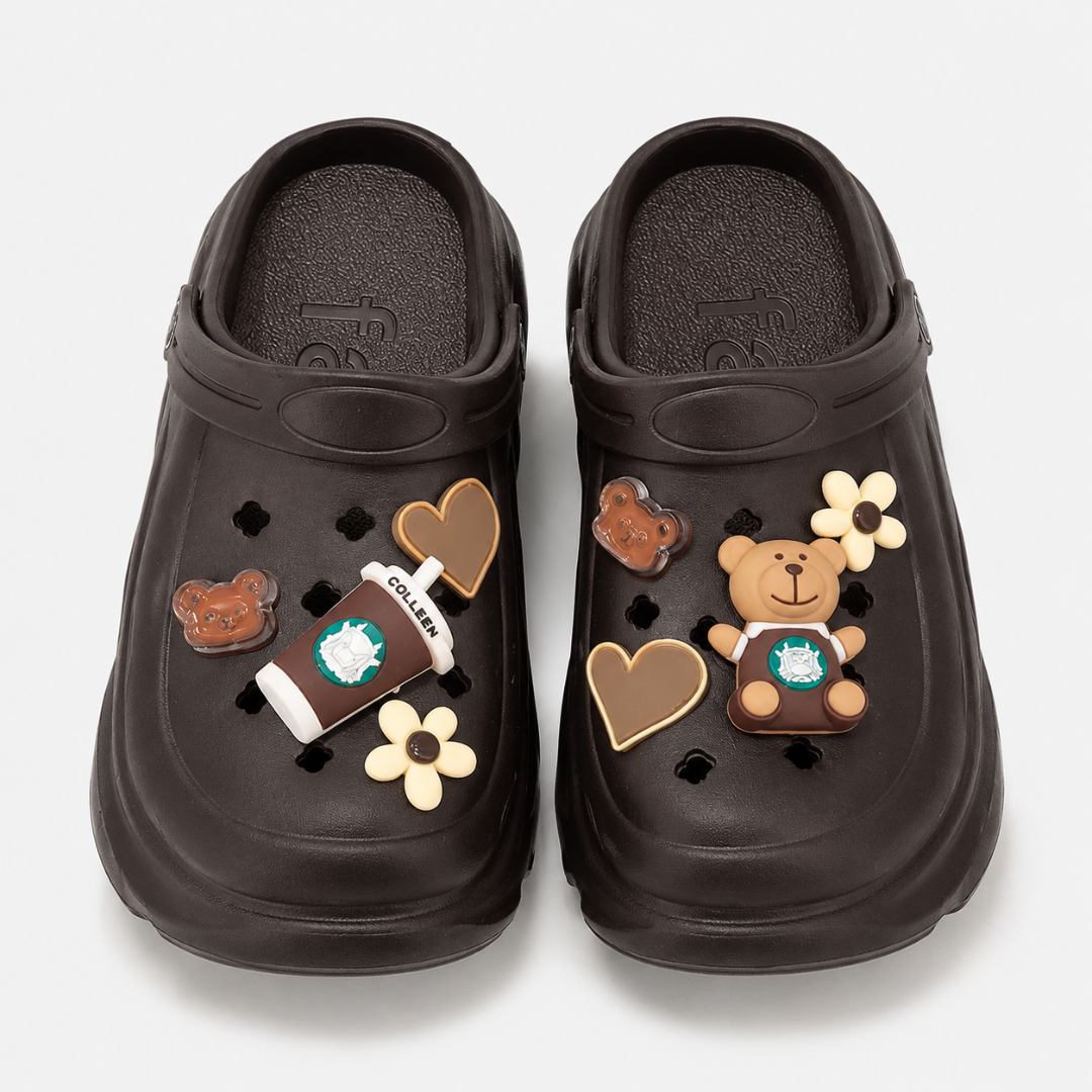 Sommer-Plateau-Clogs mit dicker Sohle