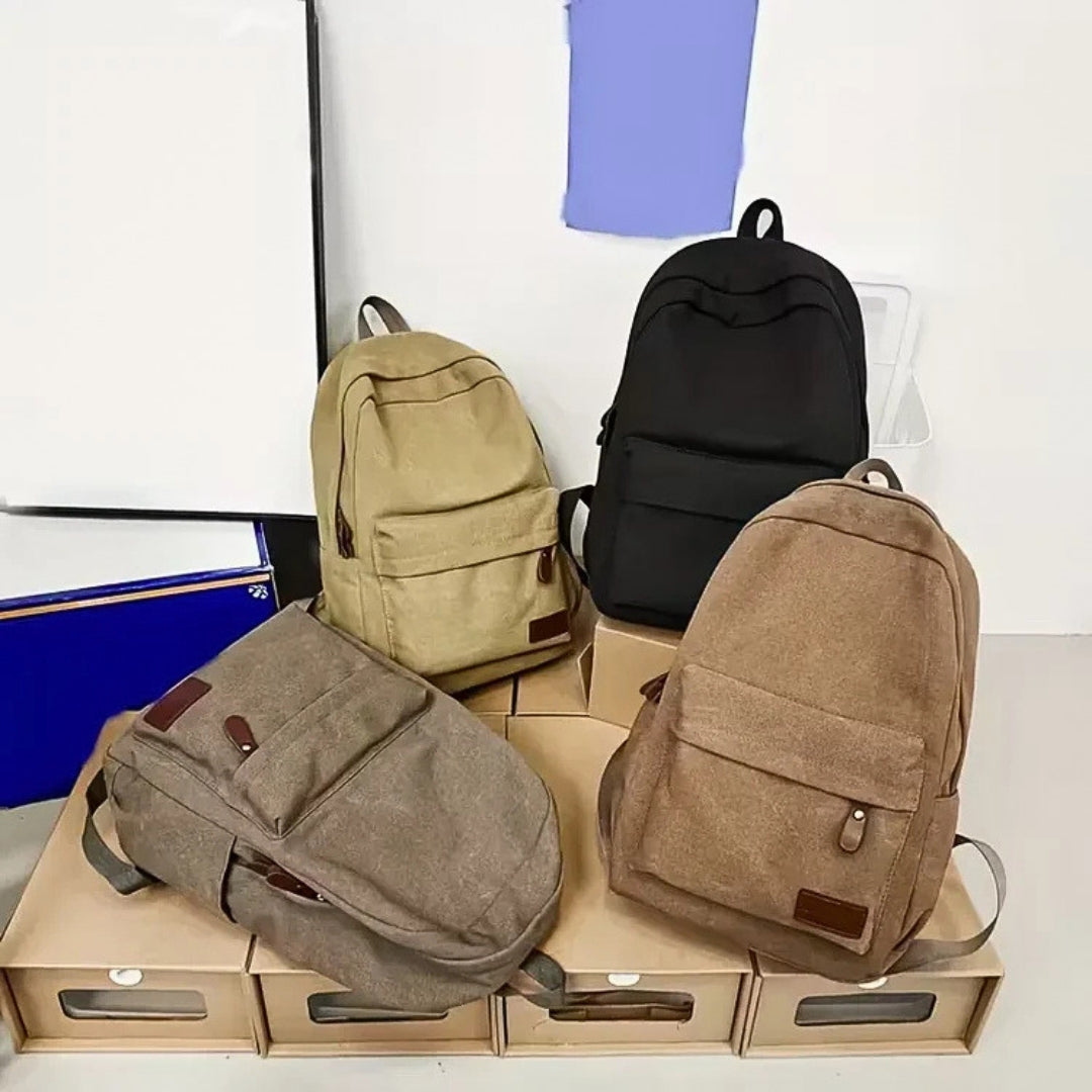 Canvas-Rucksack mit Vordertasche