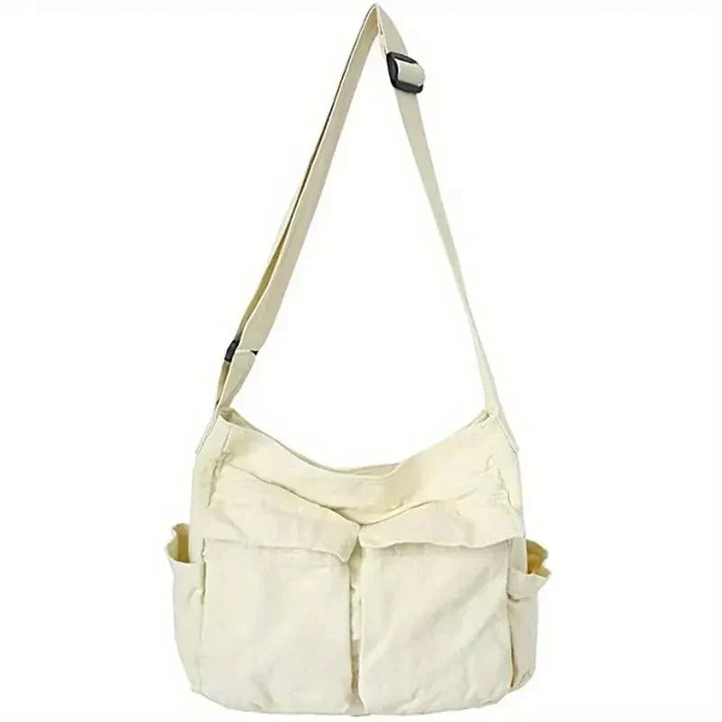 Canvas-Schultertasche für Damen – Vintage und geräumig