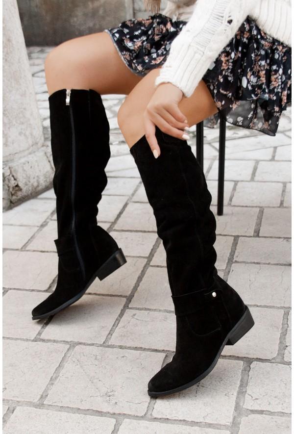 Lederstiefel in Veloursoptik - Elegant und bequem