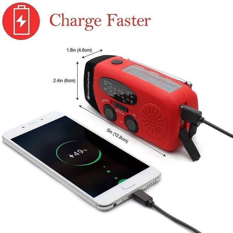 Notfall-Kurbelradio mit Taschenlampe und Powerbank