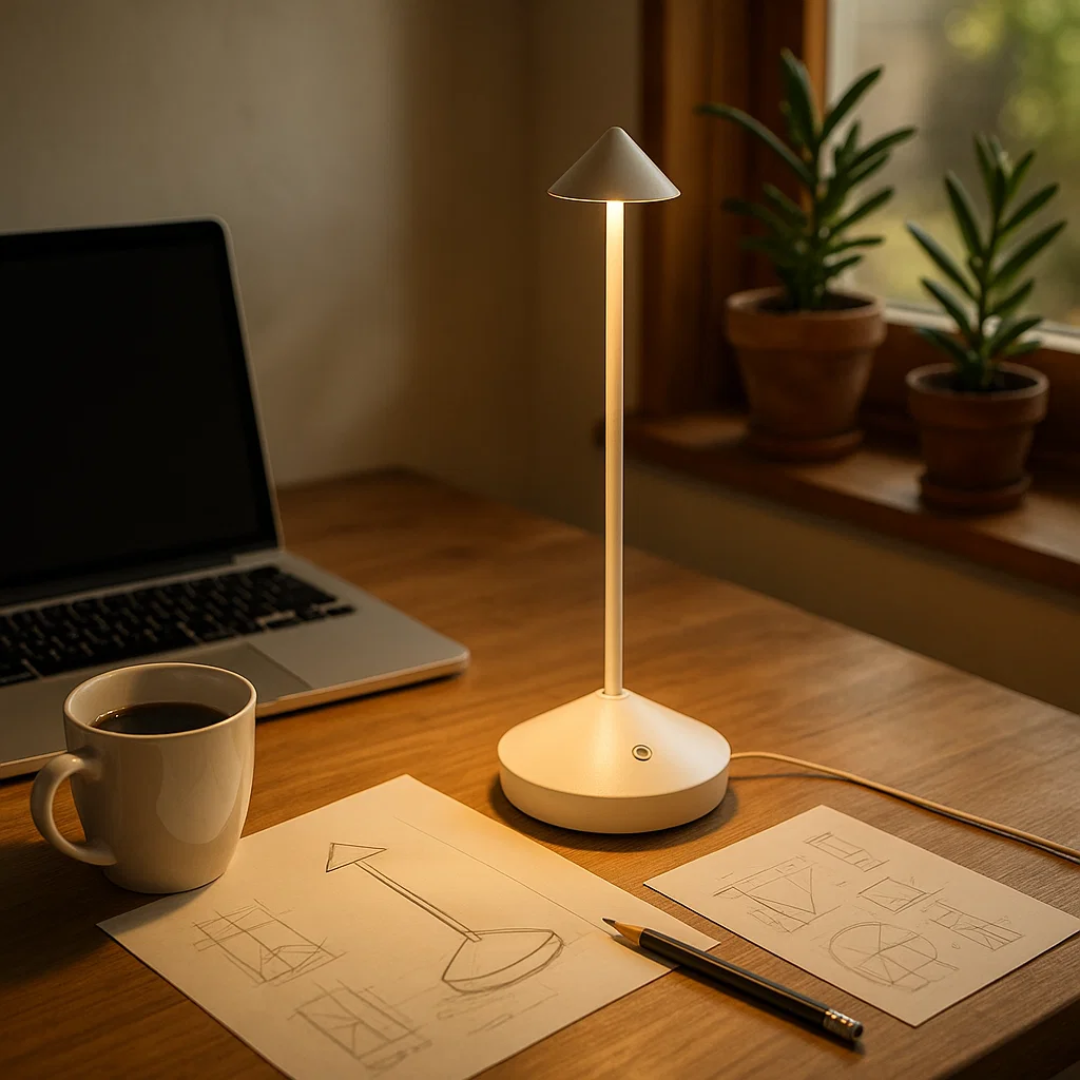 Kabellose Tischlampe mit einstellbarer Helligkeit und wasserdichtem Design