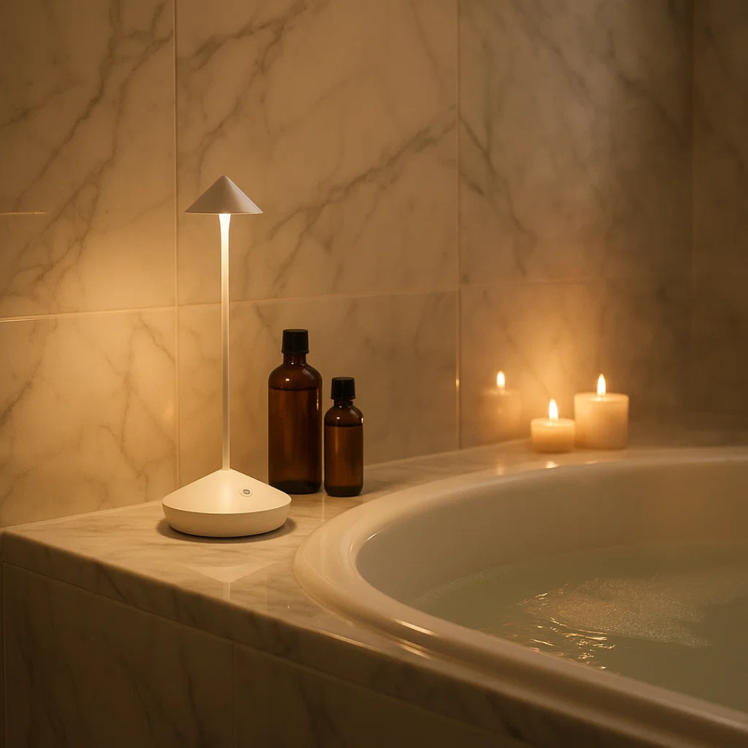 Kabellose Tischlampe mit einstellbarer Helligkeit und wasserdichtem Design