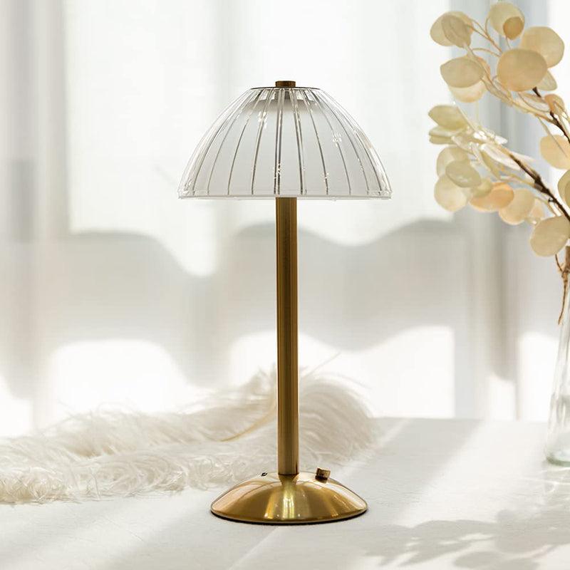 Kabellose Tischlampe - Kristallglas - Touch-Bedienung - Eleganter Hotel-Stil