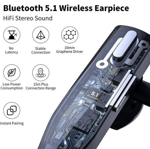 Kabelloses Bluetooth 5.1 Headset mit Doppelmikrofon und Geräuschunterdrückung für LKW-Fahrer
