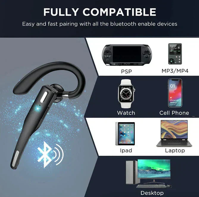 Kabelloses Bluetooth 5.1 Headset mit Doppelmikrofon und Geräuschunterdrückung für LKW-Fahrer