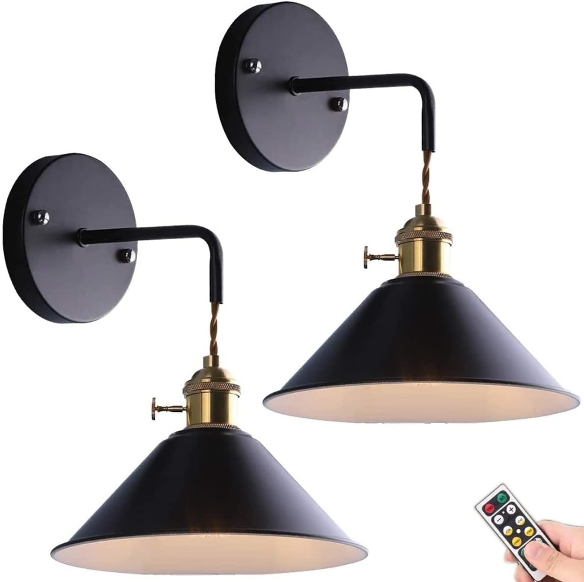 Kabelloses Wandlampen-Set (2er-Pack) mit Fernbedienung – Dimmbare RGB-Wandleuchten mit Timer und Memory-Funktion