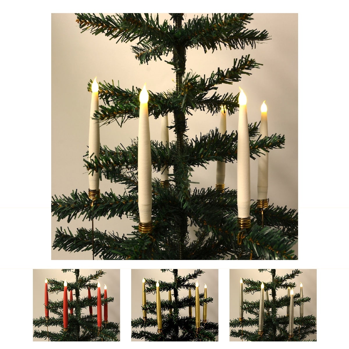 Kabellose LED-Weihnachtsbaumkerzen (20 Stk.) mit Fernbedienung und Befestigungsclips - passend für die meisten Kerzenhalter
