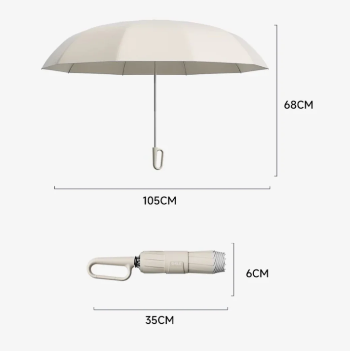 Sturmfester Regenschirm mit reflektierendem Rand