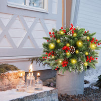 Leuchtender Weihnachtskranz – für Blumentöpfe und Dekoration