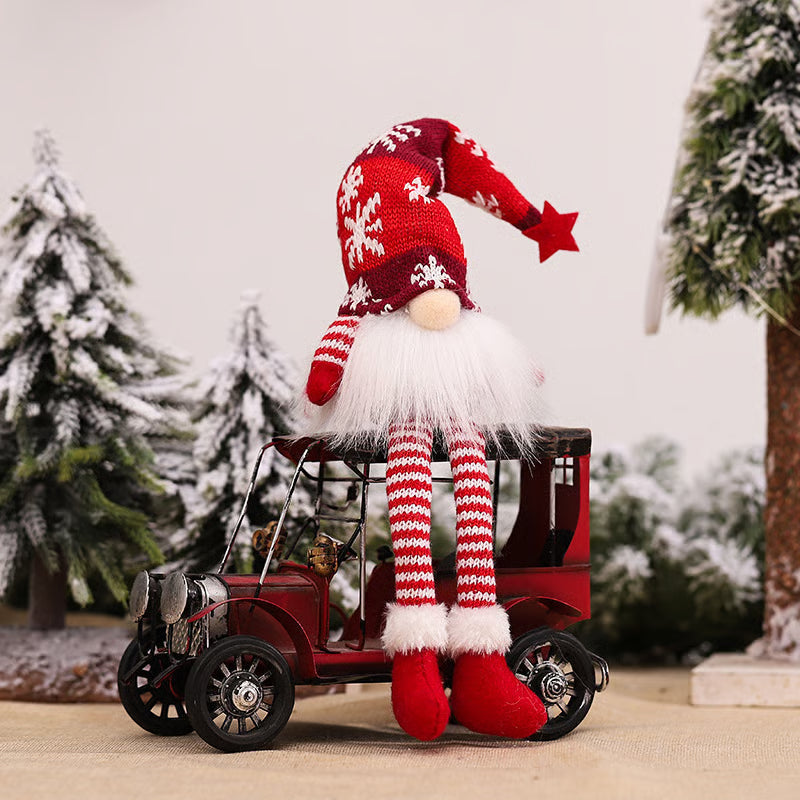 Leuchtendes Weihnachts-Plüschwichtel-Set – Nordische Tomte Weihnachtsdekoration mit langen Beinen