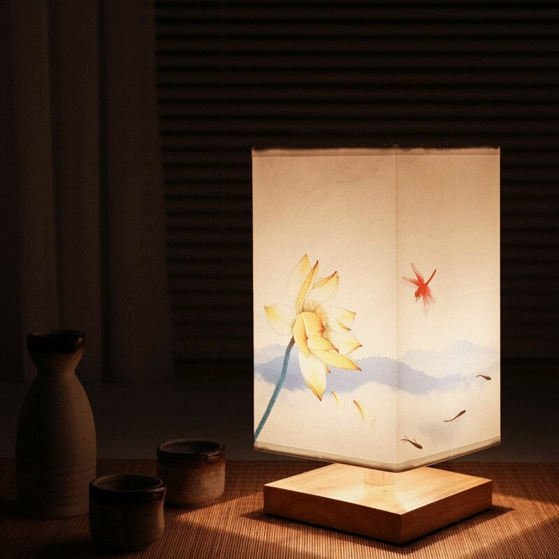 Vintage japanische Tischlampe – Perfekt für eine beruhigende Schlafzimmeratmosphäre