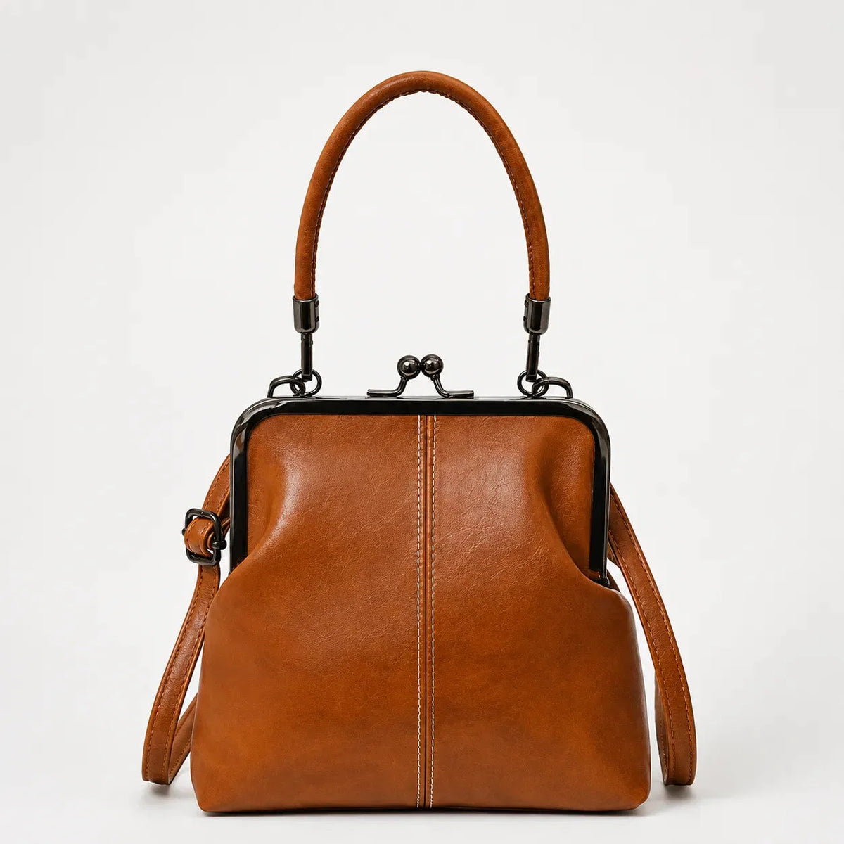 Vintage Bügeltasche Crossbody Umhängetasche mit Henkel oben