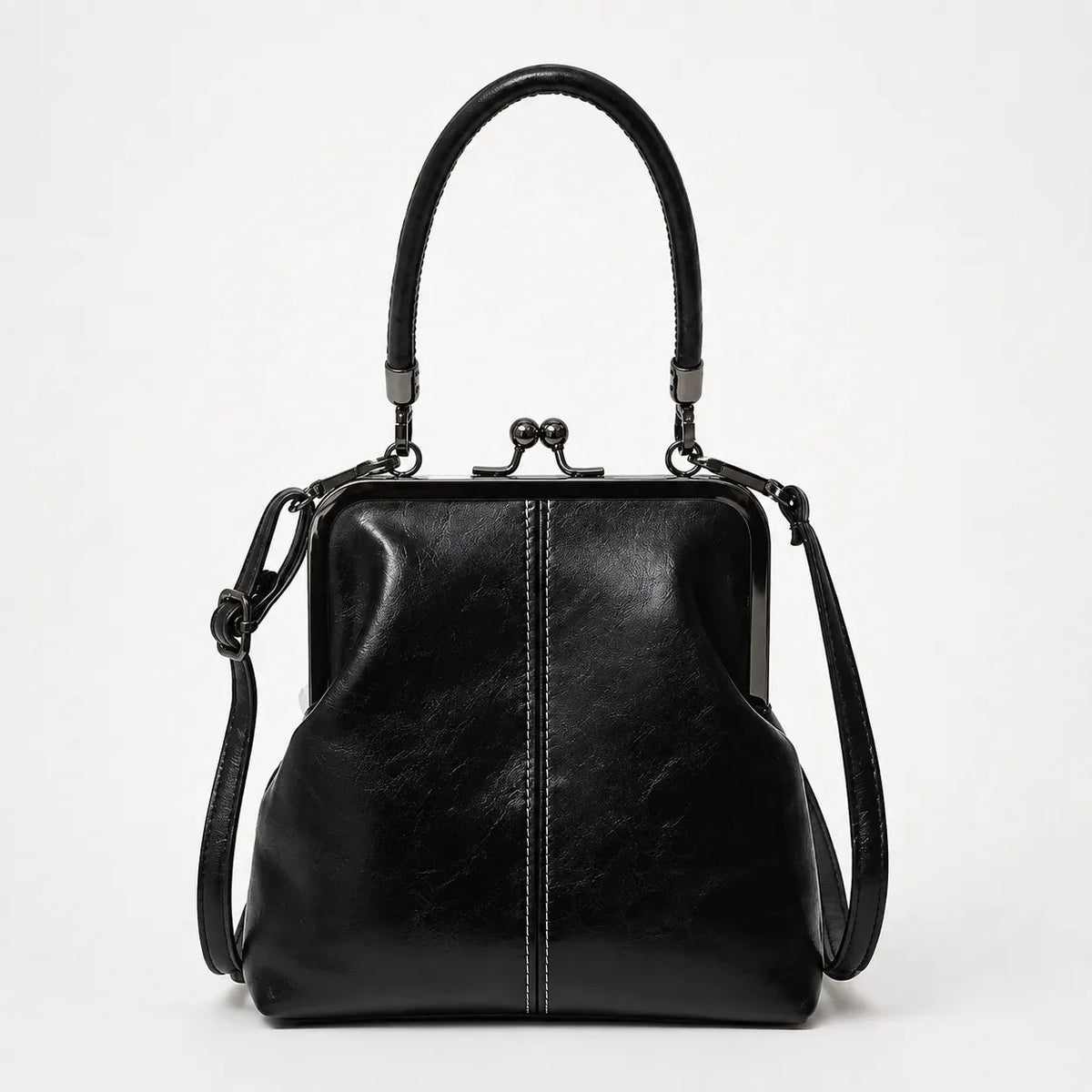 Vintage Bügeltasche Crossbody Umhängetasche mit Henkel oben