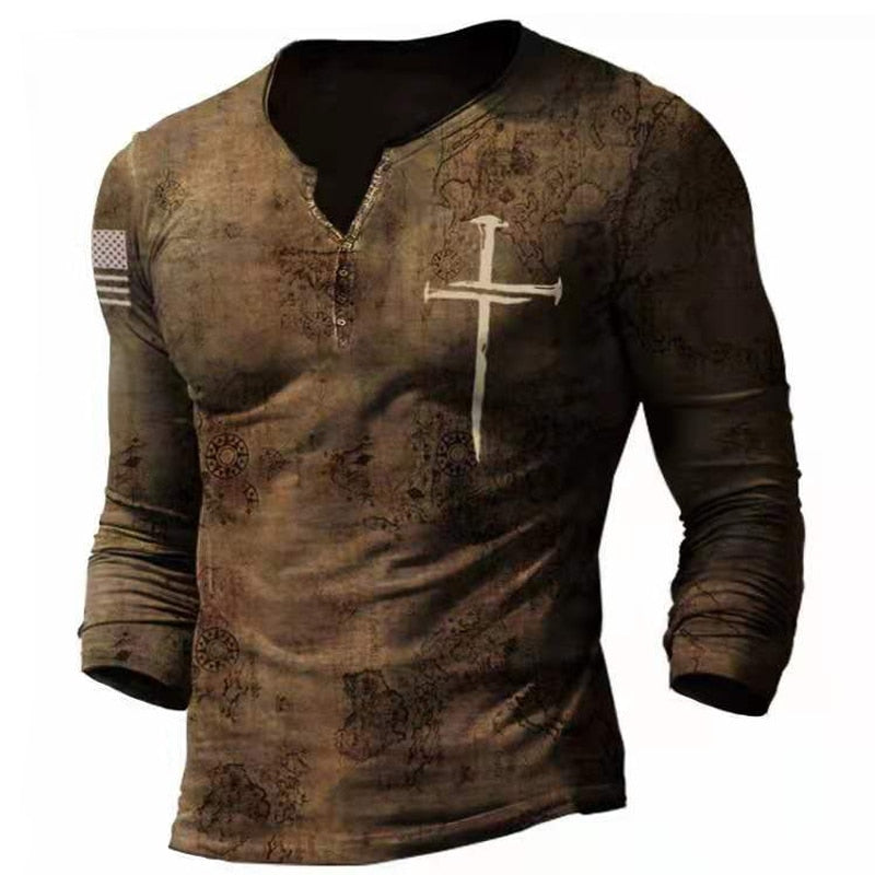 Vintage-Langarmshirt mit Grafikprint