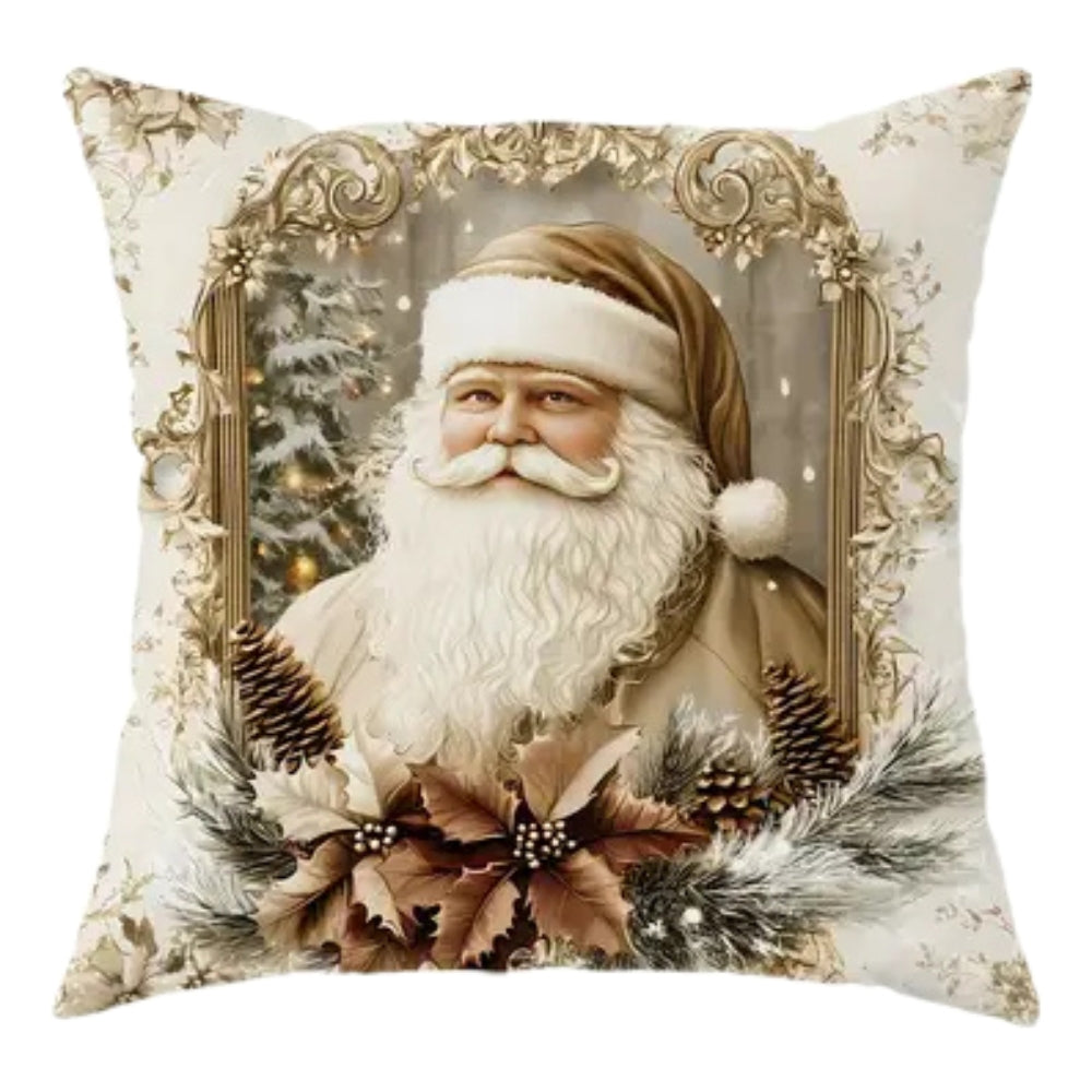 Vintage Weihnachtsmann Kissenbezug – Festlicher Kissenbezug zur Dekoration von Sofa und Bett