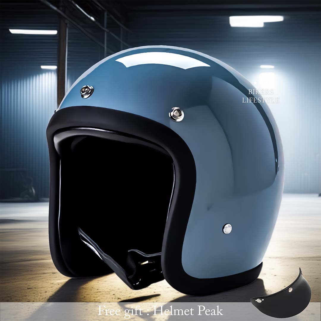 Vintage-Motorradhelm mit flachem Profil, DOT- und ECE-zertifiziert