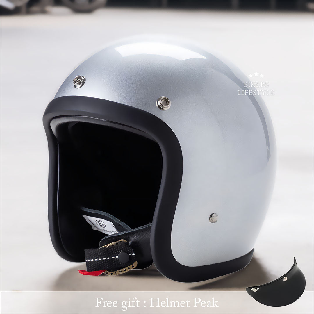 Vintage-Motorradhelm mit flachem Profil, DOT- und ECE-zertifiziert