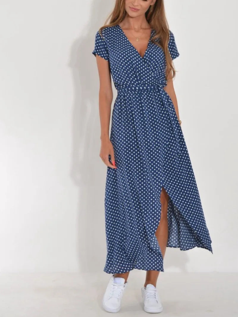 Damen-Wickelkleid mit Blumenmuster