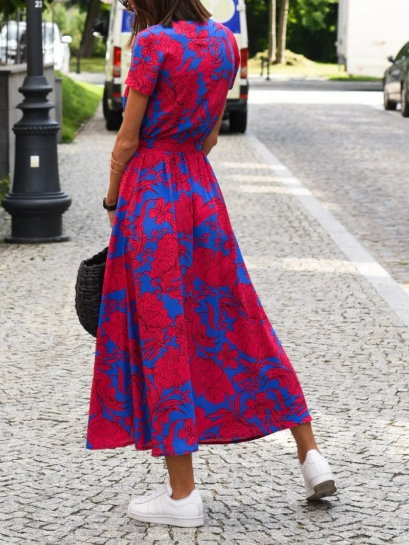 Damen-Wickelkleid mit Blumenmuster