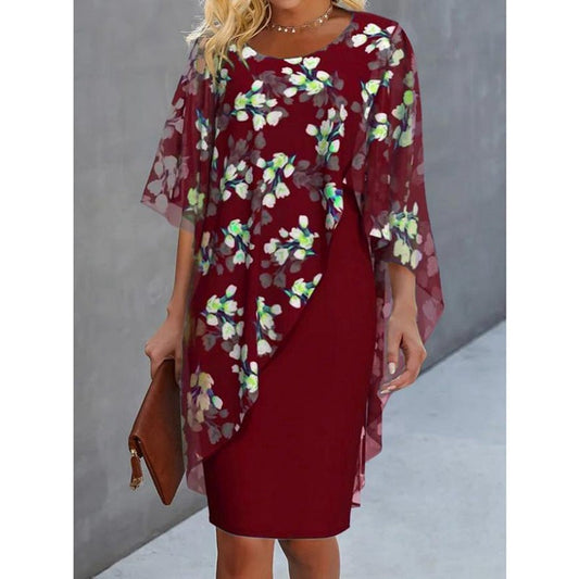 Damen-Mikleid mit Blumenmuster