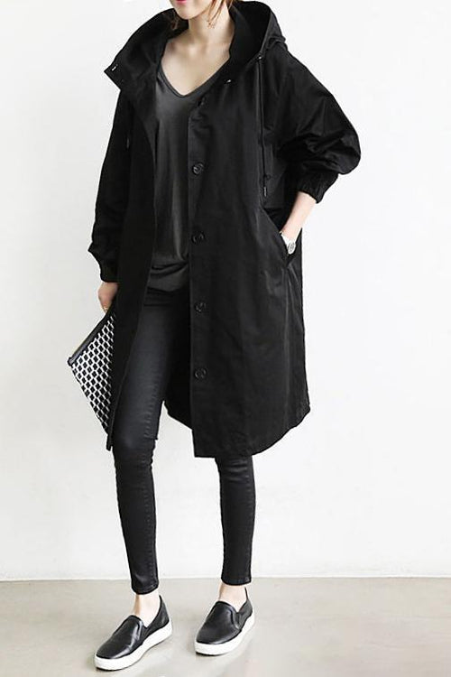 Wasserdichter Regenmantel im Trenchcoat-Stil mit Kapuze - Leicht und elegant