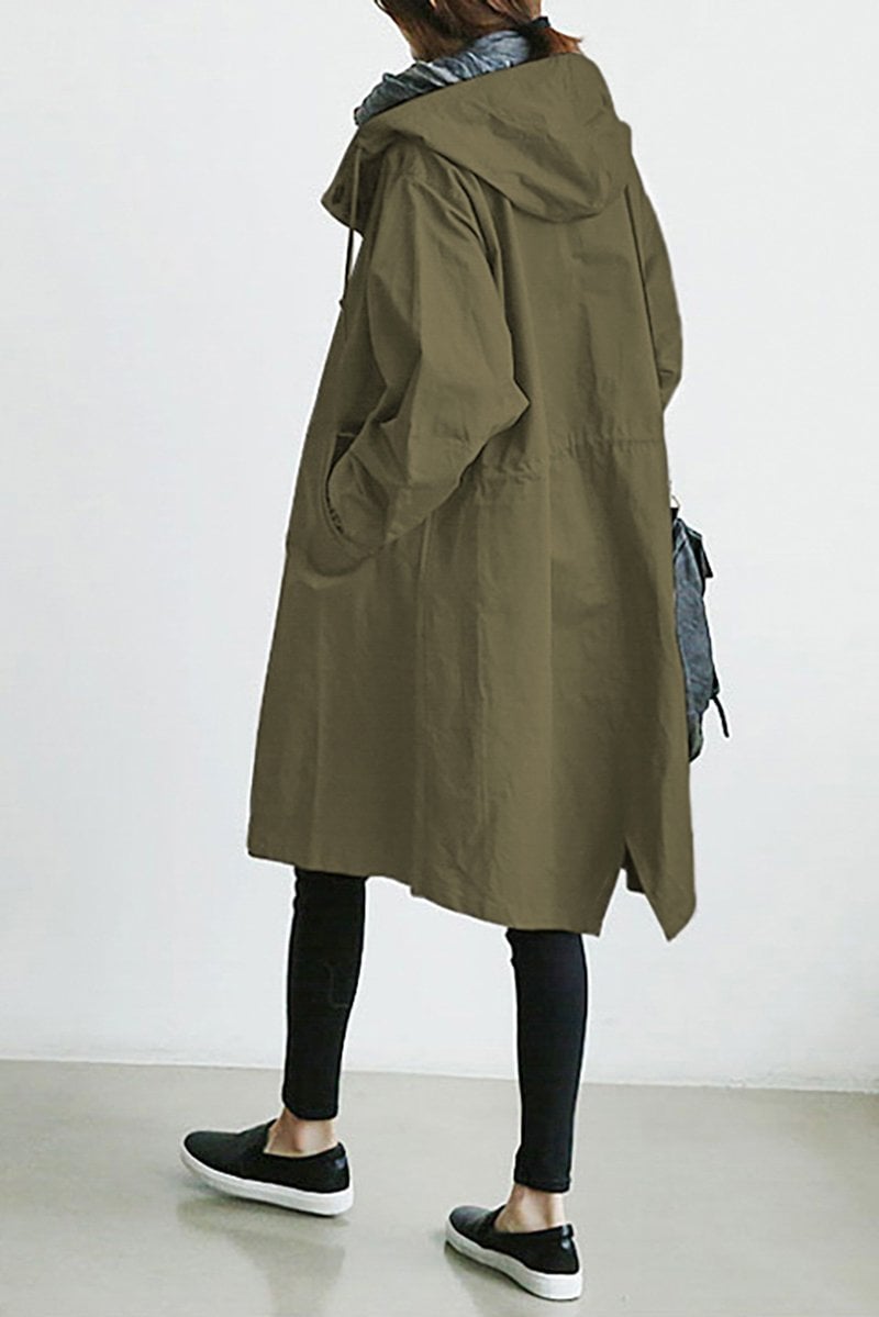 Wasserdichter Regenmantel im Trenchcoat-Stil mit Kapuze - Leicht und elegant