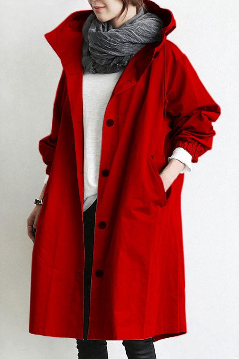Wasserdichter Regenmantel im Trenchcoat-Stil mit Kapuze - Leicht und elegant