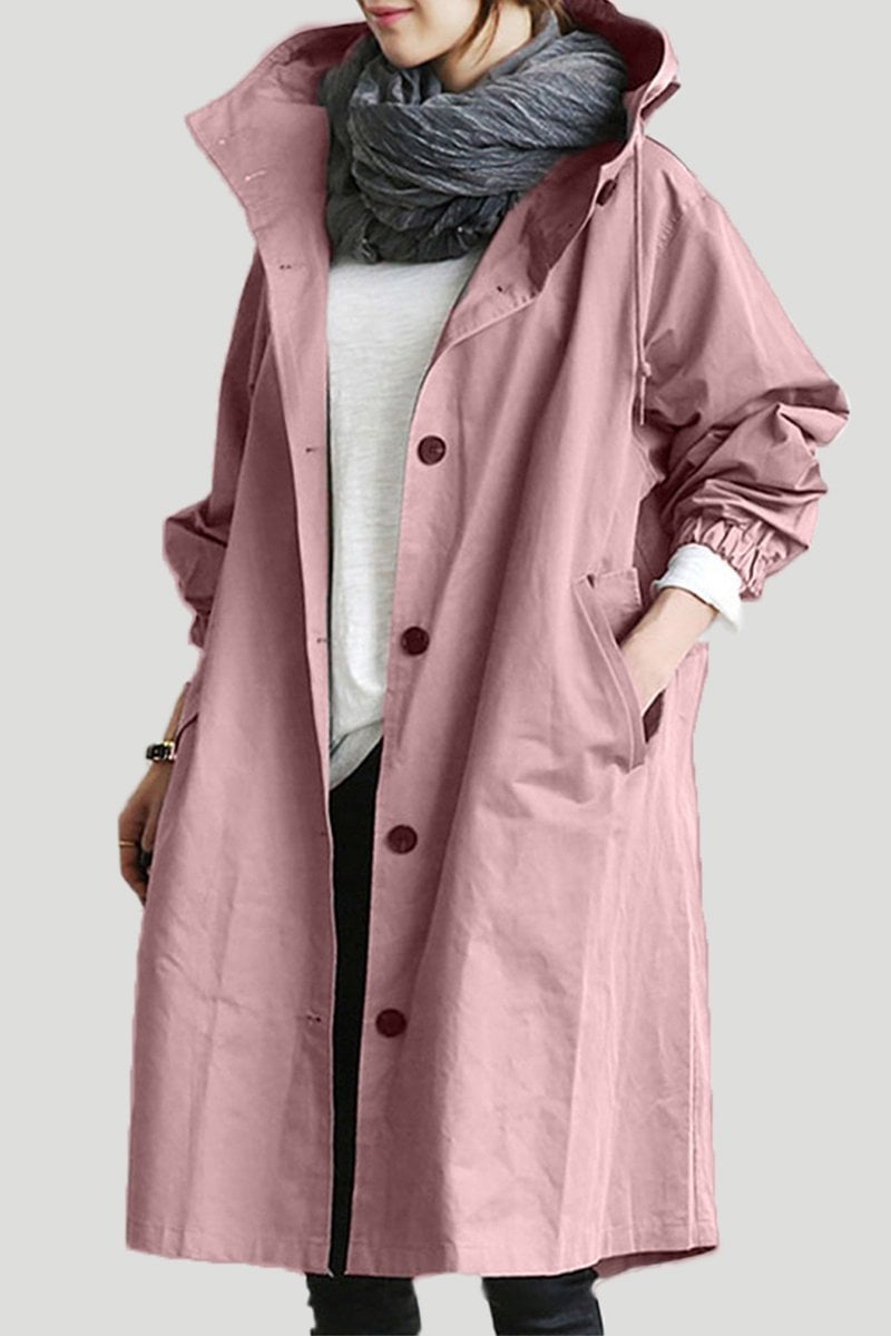 Wasserdichter Regenmantel im Trenchcoat-Stil mit Kapuze - Leicht und elegant
